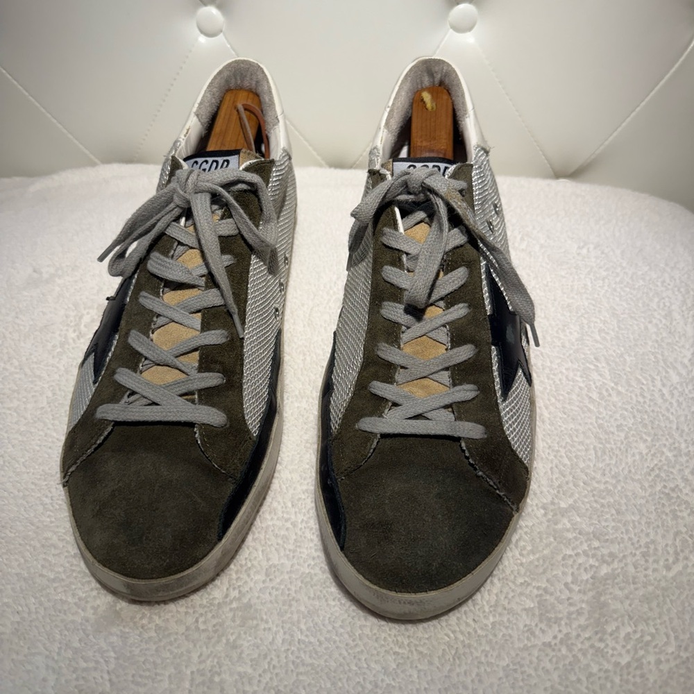 Golden Goose Superstar. Mesh, olive & black. Size 45